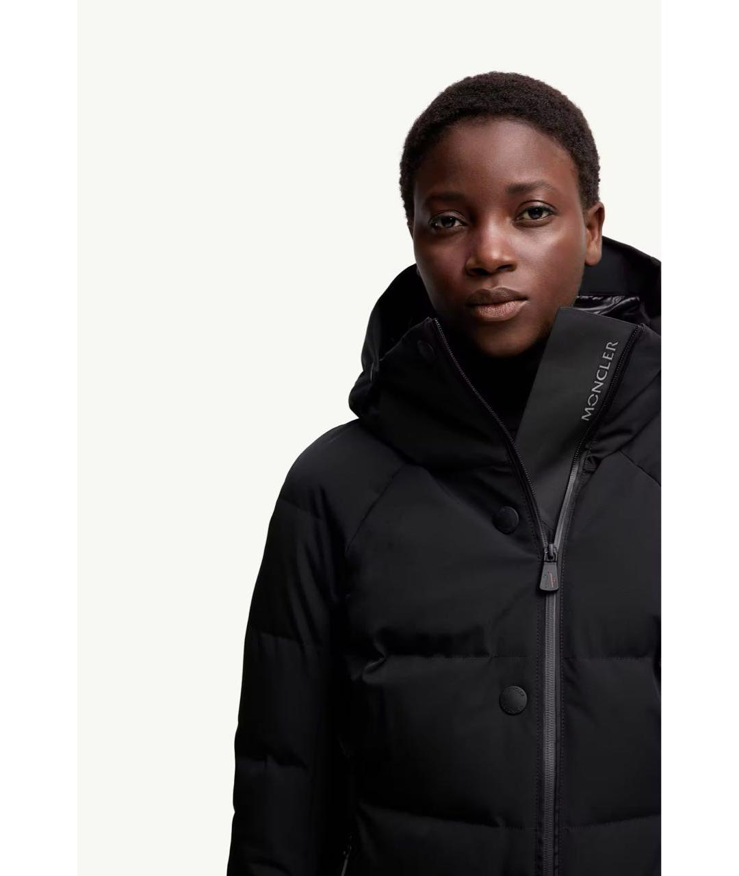 MONCLER Черный полиамидовый пуховик, фото 6