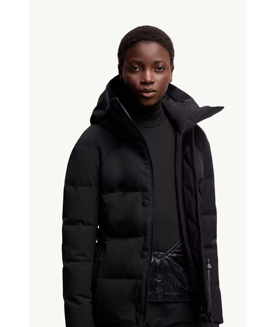 MONCLER Черный полиамидовый пуховик, фото 4