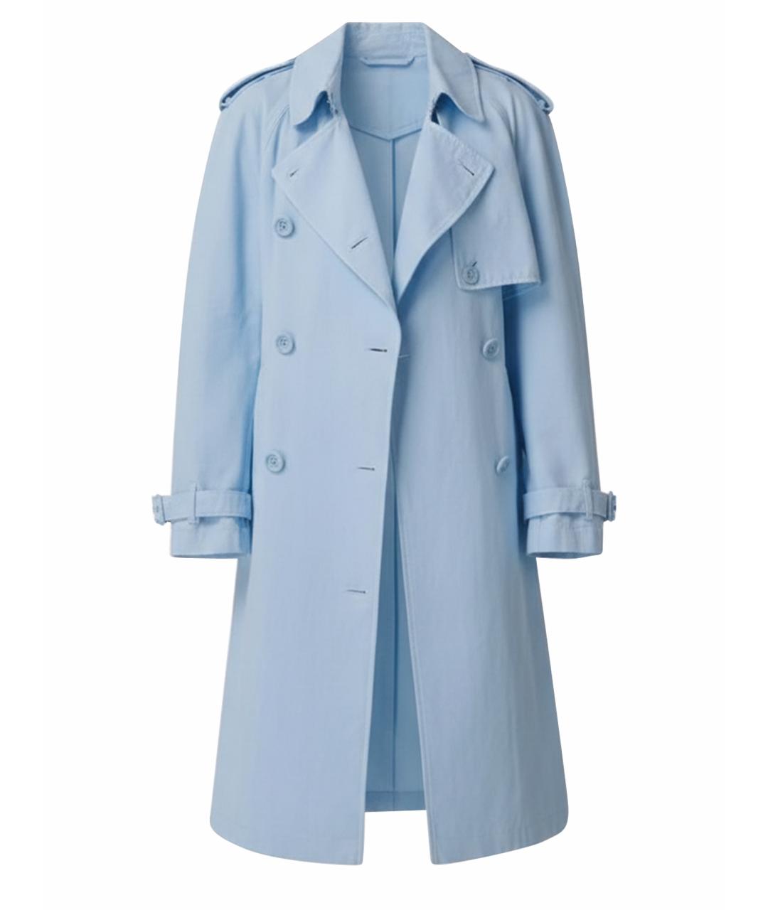 BURBERRY Голубой хлопковый тренч/плащ, фото 1