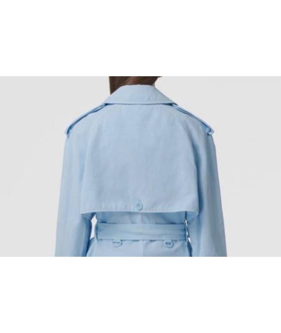 BURBERRY Голубой хлопковый тренч/плащ, фото 3