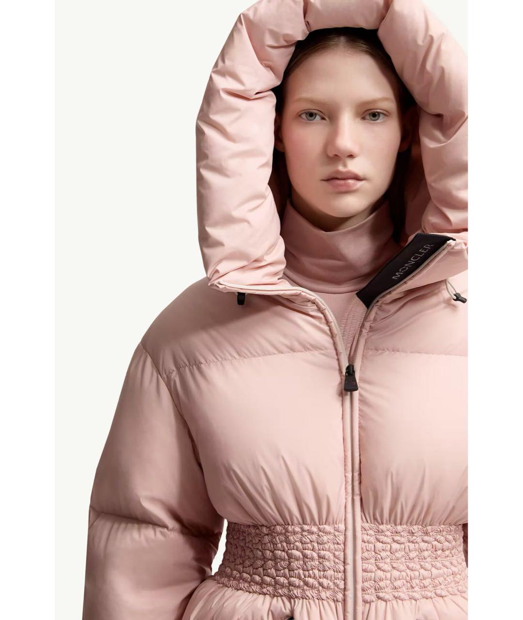MONCLER Розовый полиамидовый пуховик, фото 5