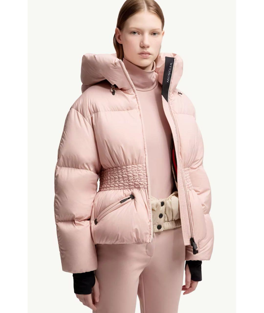 MONCLER Розовый полиамидовый пуховик, фото 4