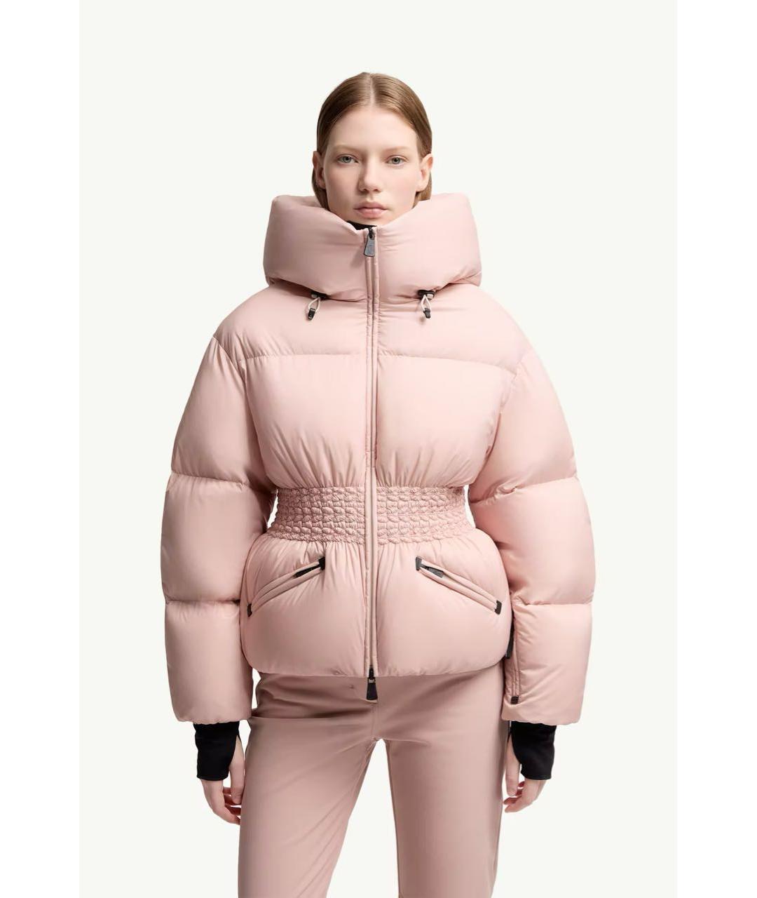 MONCLER Розовый полиамидовый пуховик, фото 2