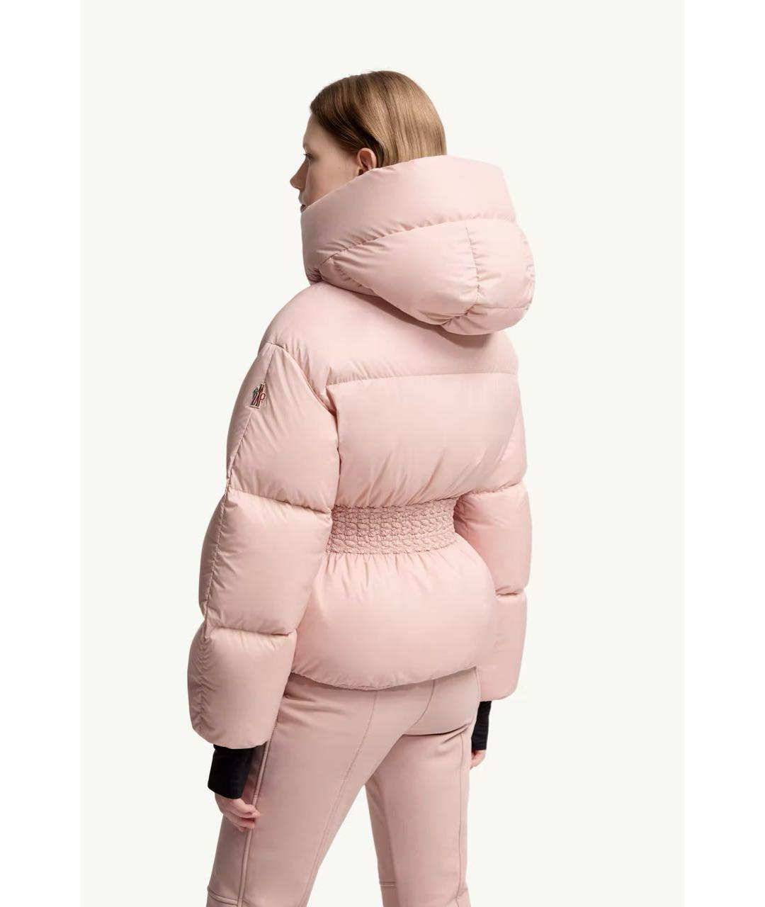 MONCLER Розовый полиамидовый пуховик, фото 3
