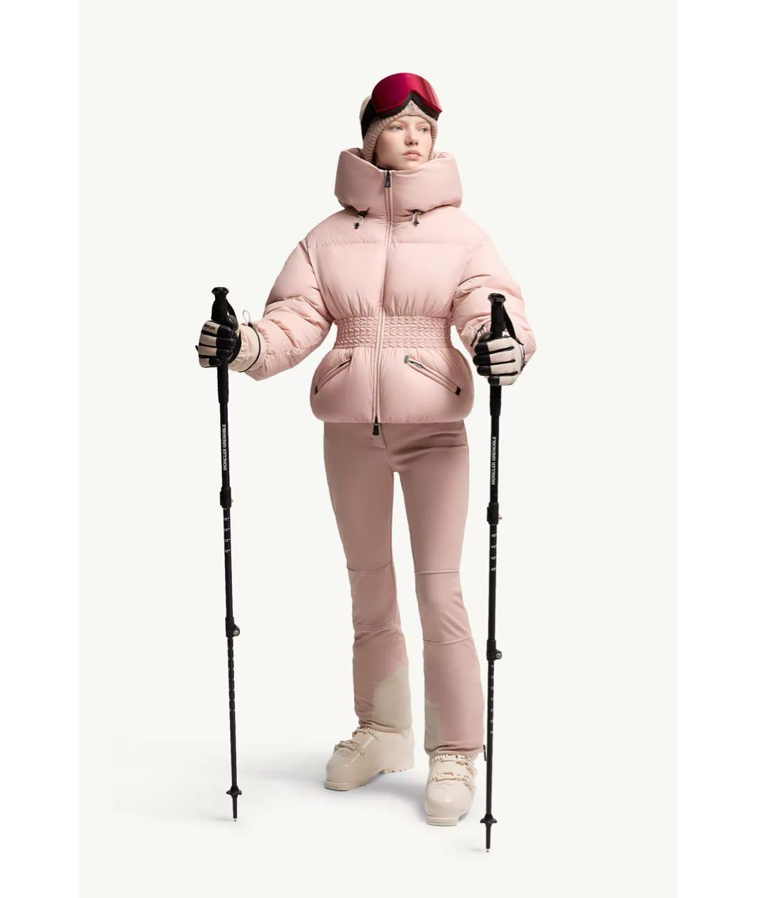 MONCLER Розовый полиамидовый пуховик, фото 6