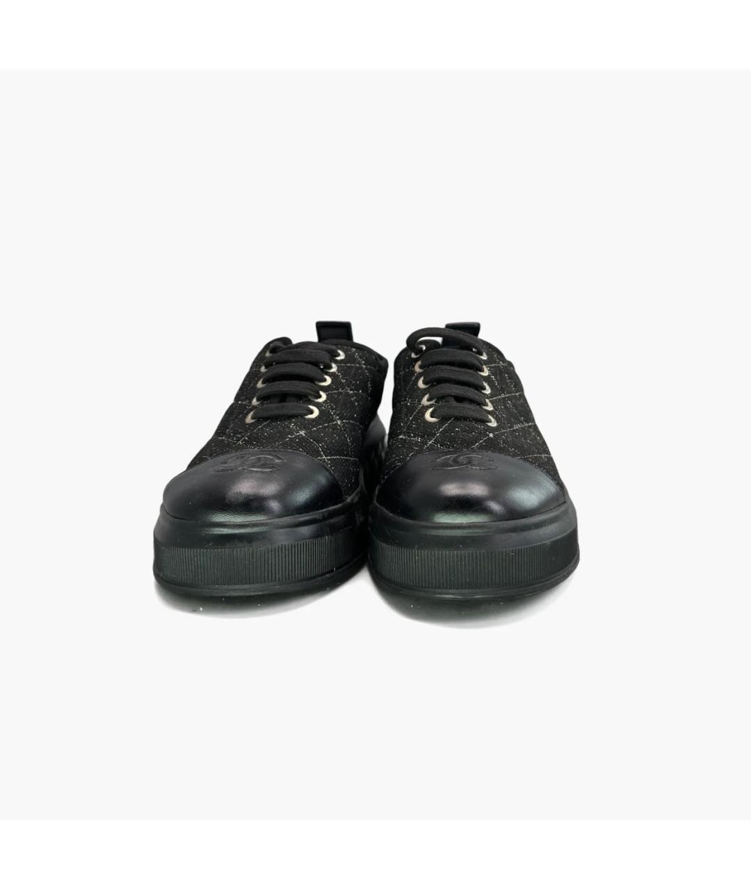 CHANEL Черные текстильные кеды, фото 2