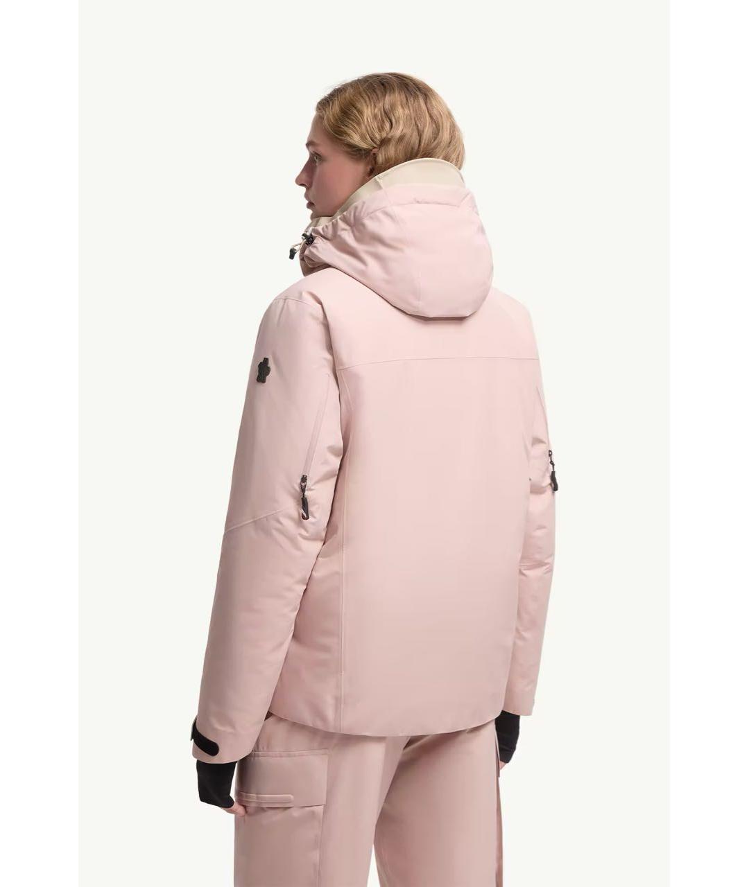 MONCLER Розовый полиэстеровый пуховик, фото 3