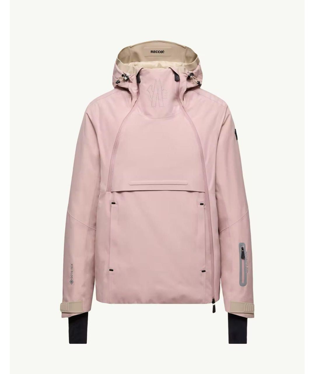 MONCLER Розовый полиэстеровый пуховик, фото 6