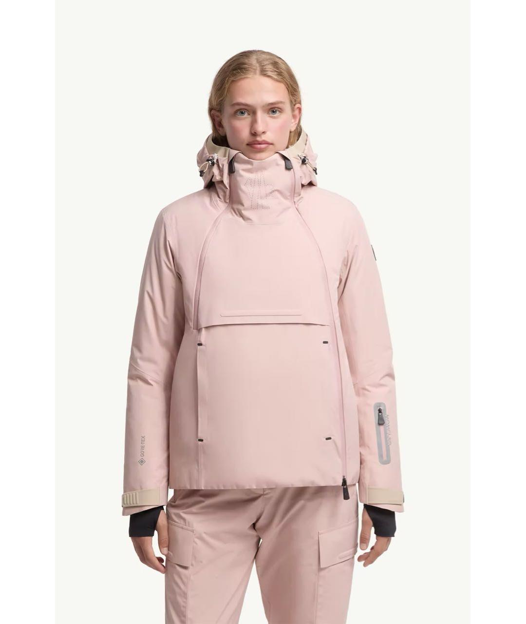 MONCLER Розовый полиэстеровый пуховик, фото 2