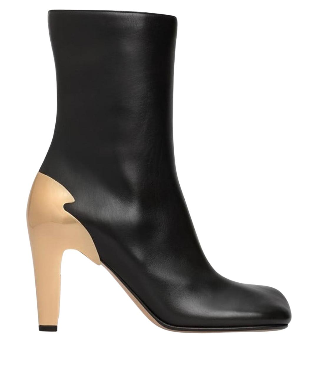 BOTTEGA VENETA Черные кожаные ботильоны, фото 1