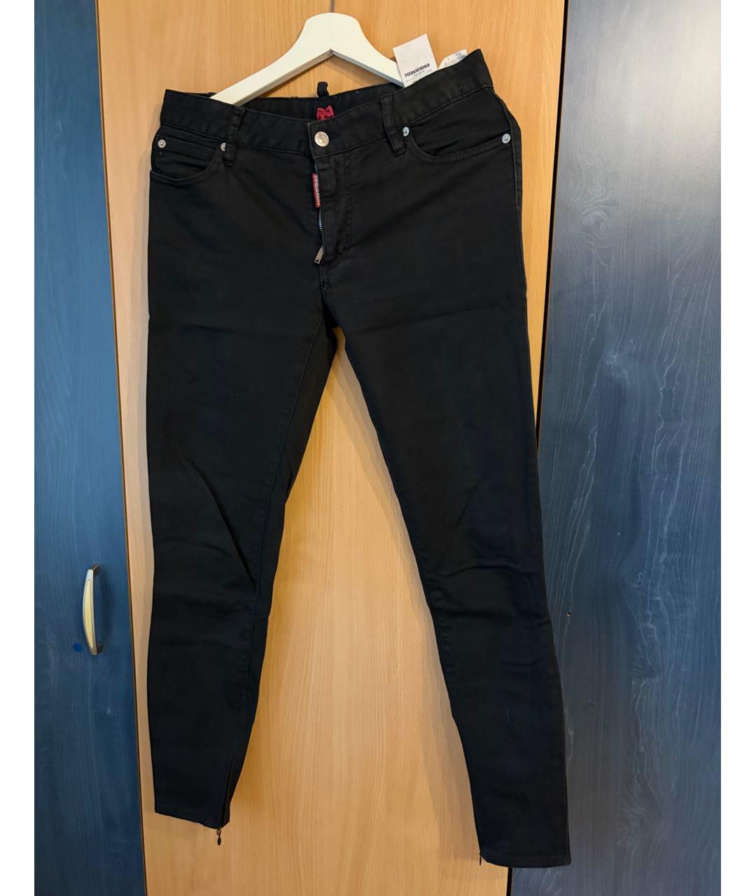 DSQUARED2 Черные хлопко-эластановые джинсы слим, фото 7