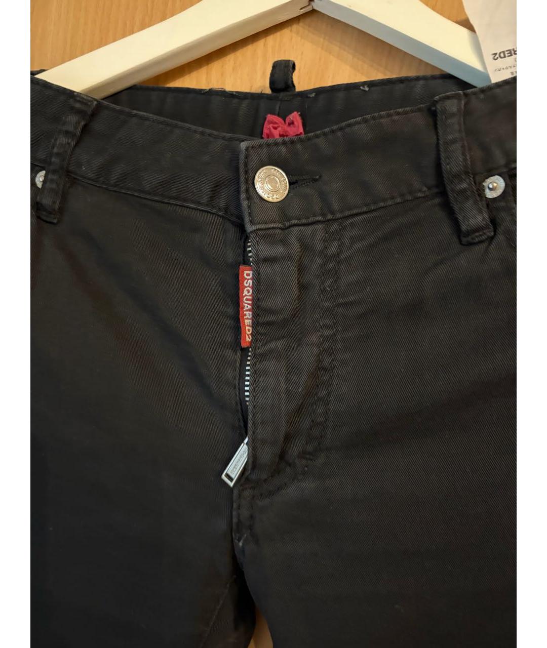 DSQUARED2 Черные хлопко-эластановые джинсы слим, фото 5