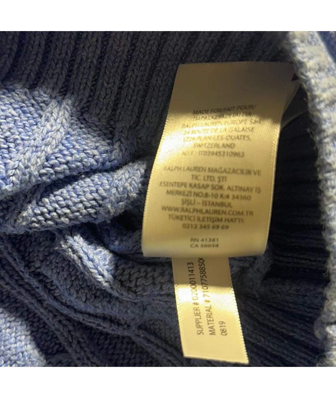 POLO RALPH LAUREN Голубой хлопковый джемпер / свитер, фото 5