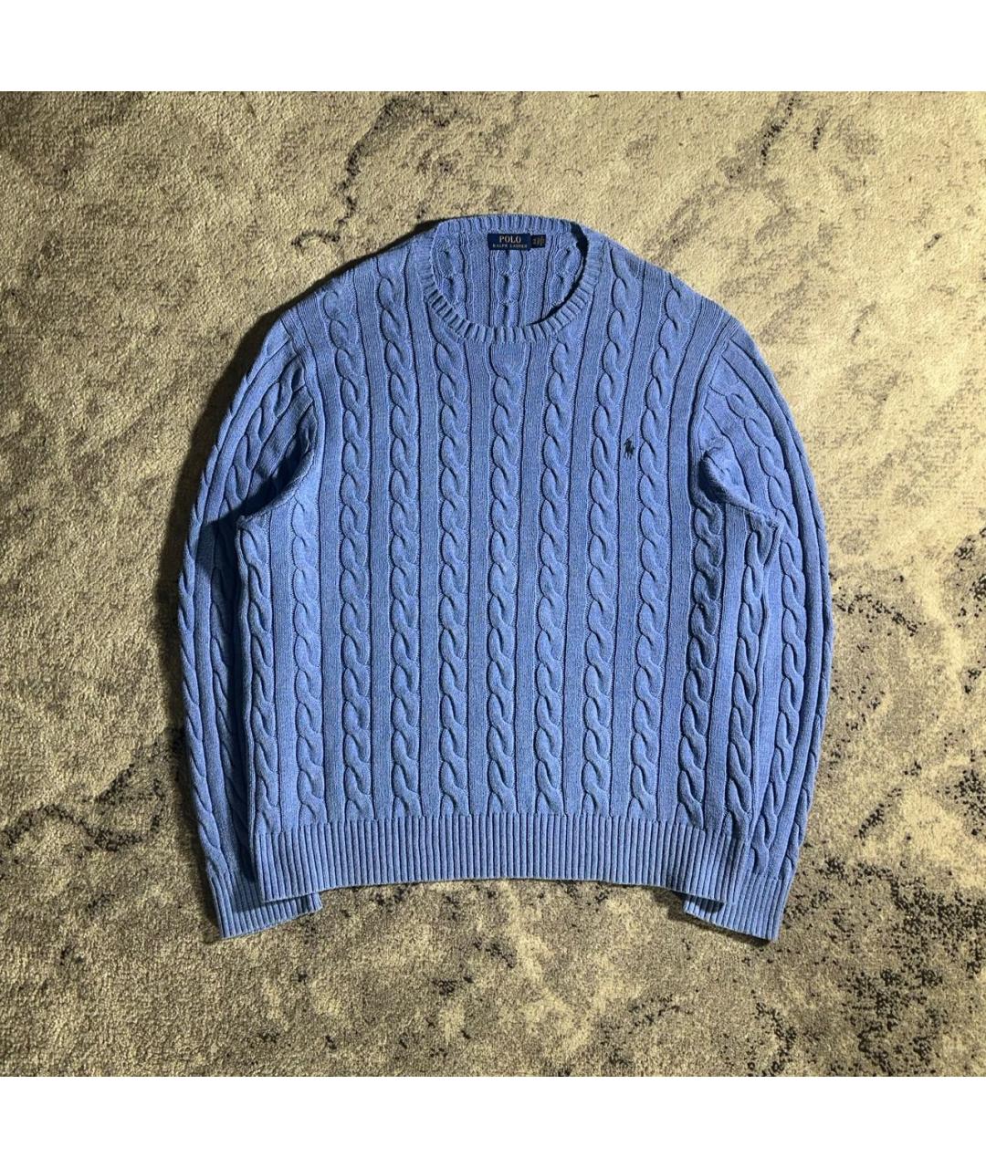 POLO RALPH LAUREN Голубой хлопковый джемпер / свитер, фото 2