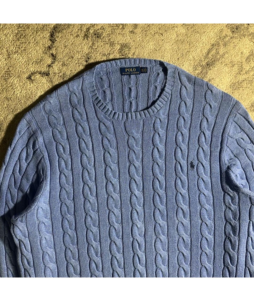 POLO RALPH LAUREN Голубой хлопковый джемпер / свитер, фото 3