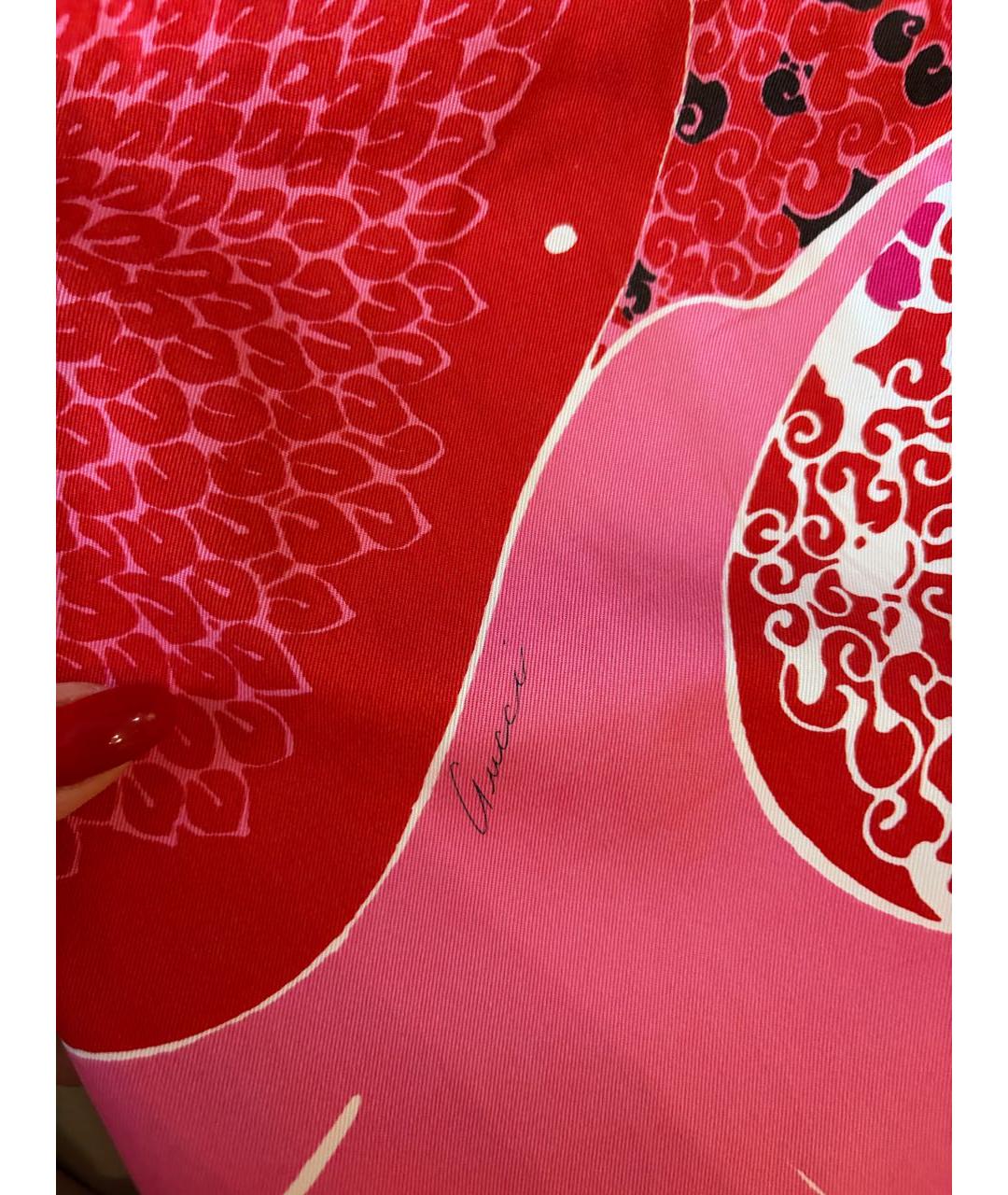 GUCCI Красные хлопковые брюки узкие, фото 5