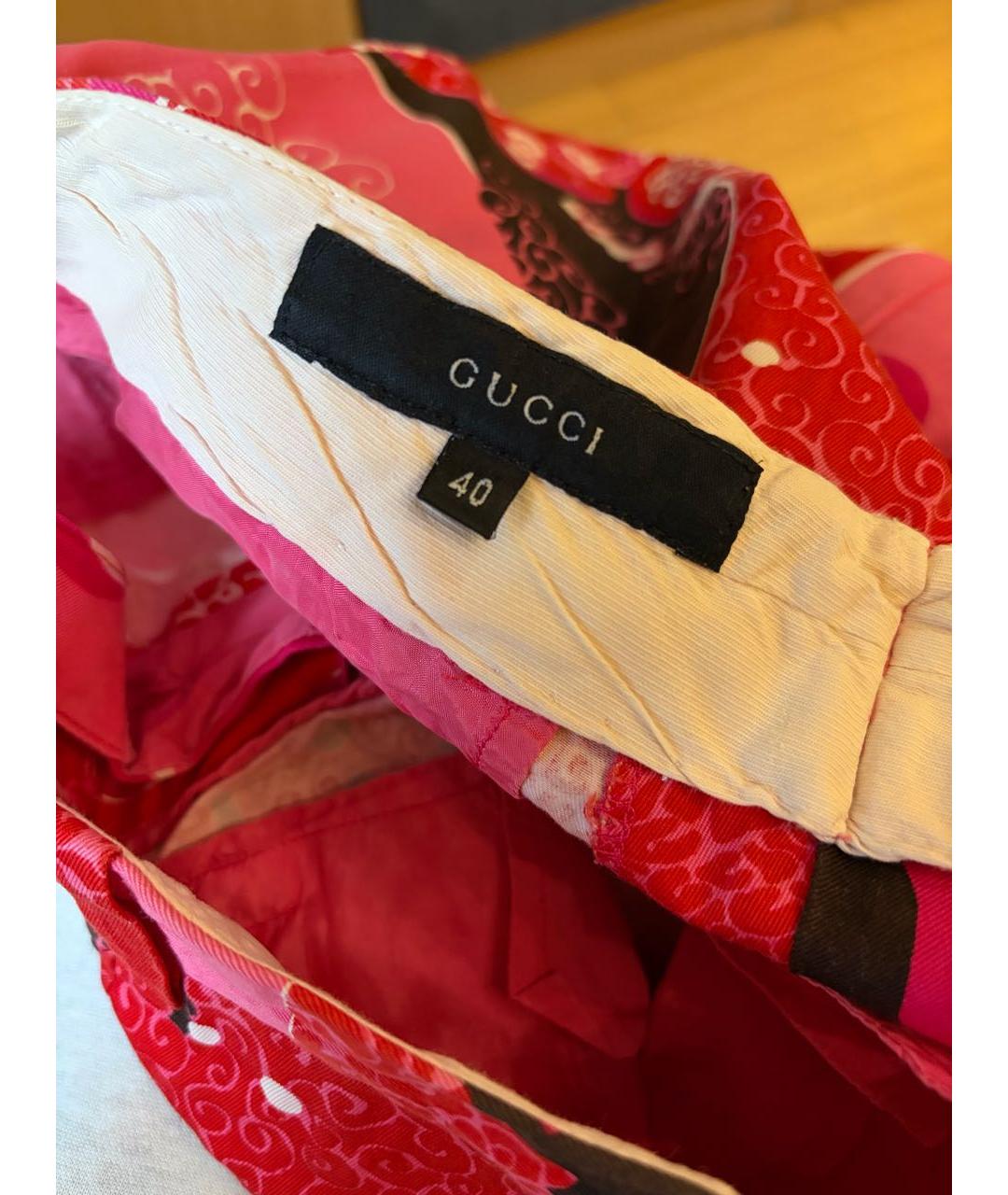 GUCCI Красные хлопковые брюки узкие, фото 6