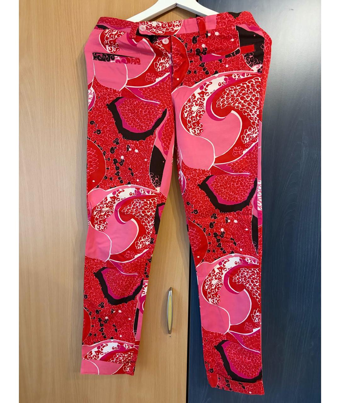 GUCCI Красные хлопковые брюки узкие, фото 9