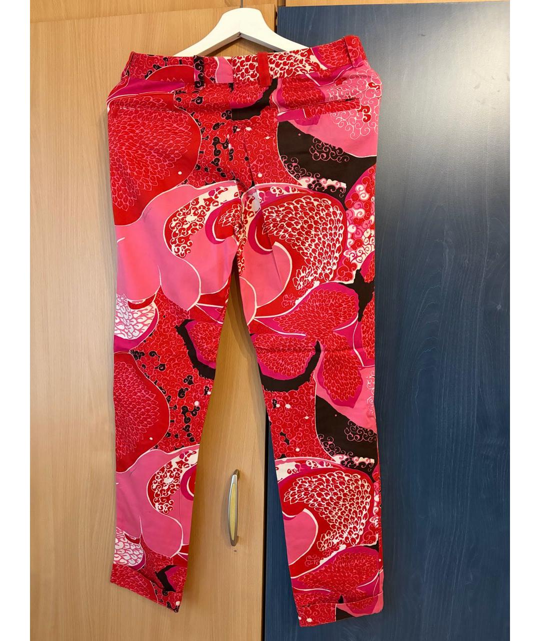 GUCCI Красные хлопковые брюки узкие, фото 2