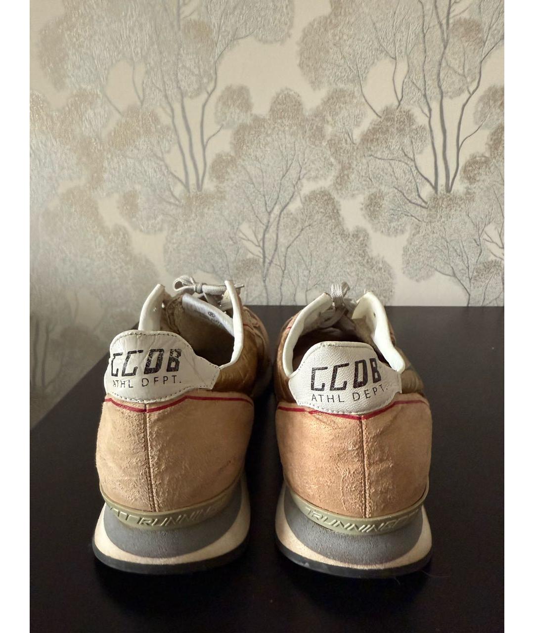 GOLDEN GOOSE DELUXE BRAND Золотые низкие кроссовки / кеды, фото 4