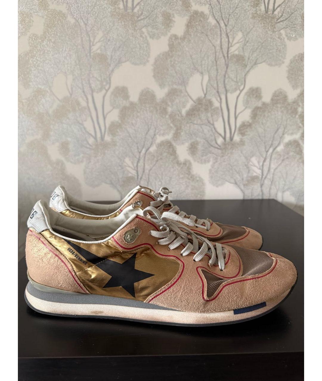 GOLDEN GOOSE DELUXE BRAND Золотые низкие кроссовки / кеды, фото 7