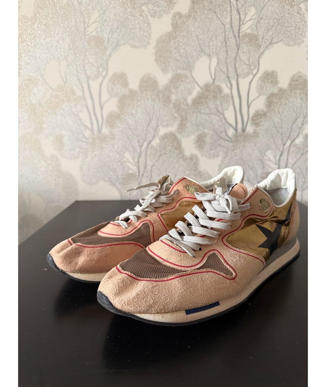 GOLDEN GOOSE DELUXE BRAND Золотые низкие кроссовки / кеды, фото 5