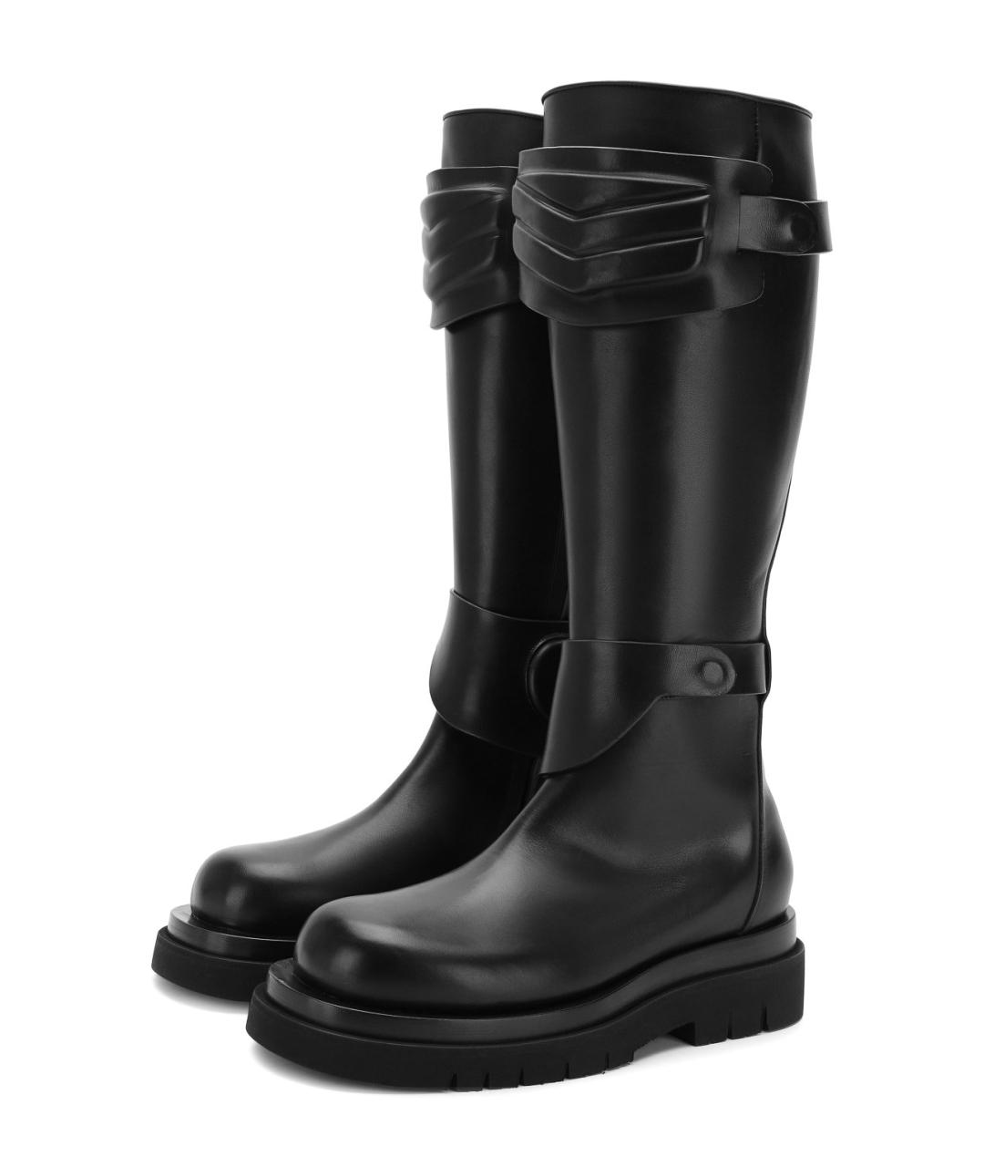 BOTTEGA VENETA Черные кожаные сапоги, фото 2