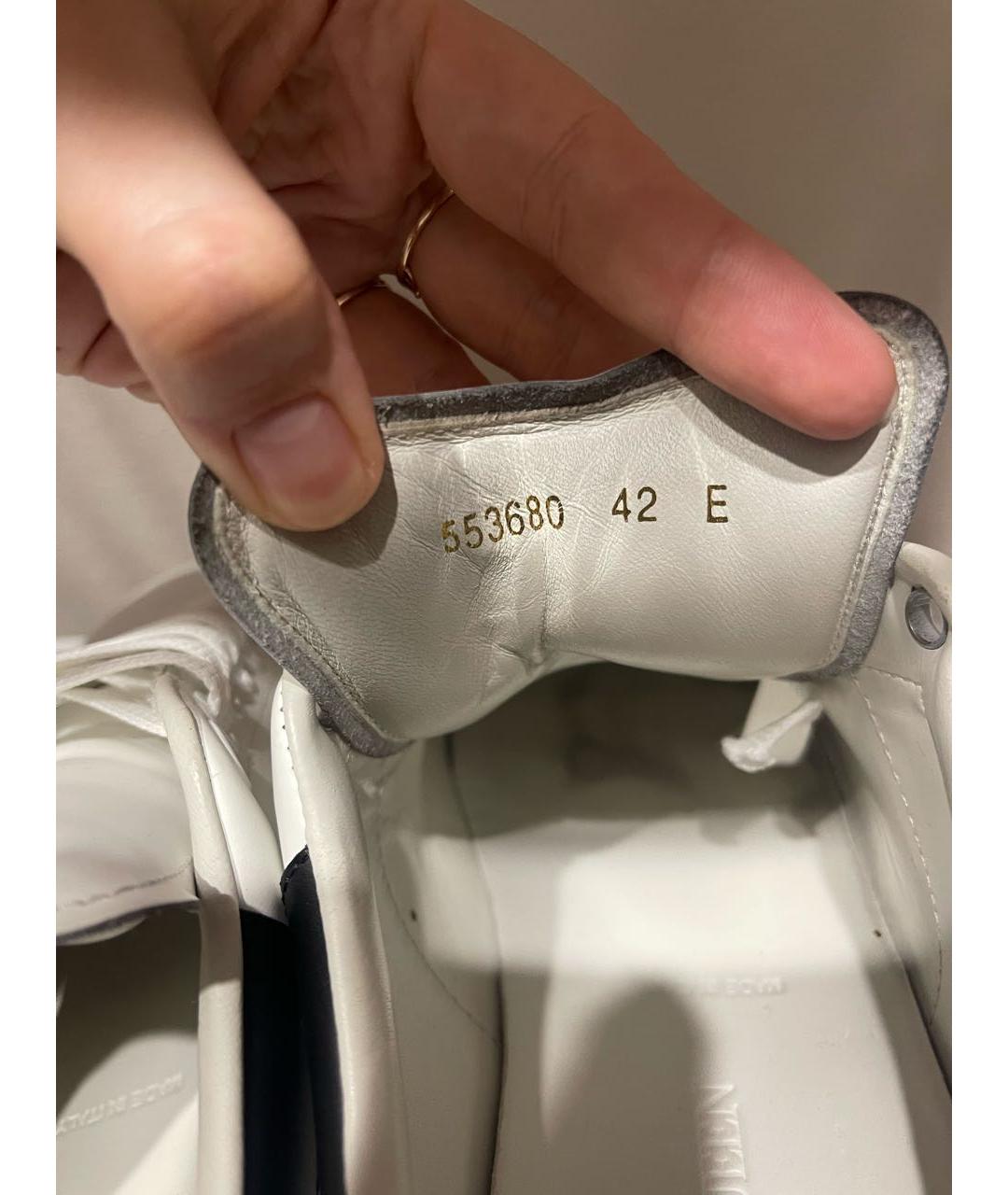 ALEXANDER MCQUEEN Белые кожаные низкие кроссовки / кеды, фото 7