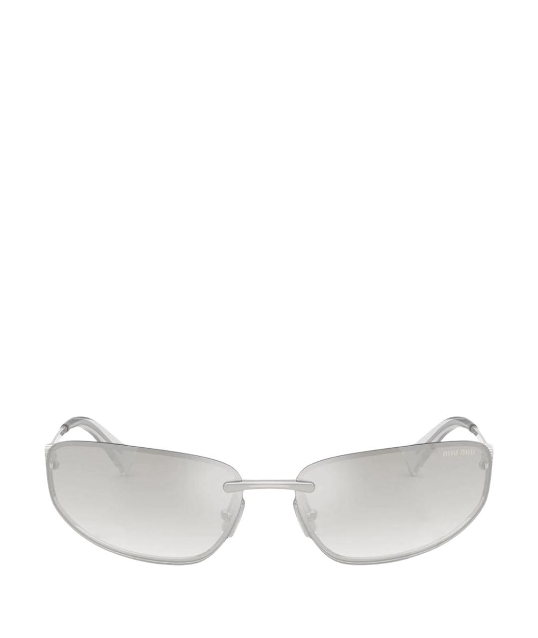 MIU MIU Серебряные металлические солнцезащитные очки, фото 1