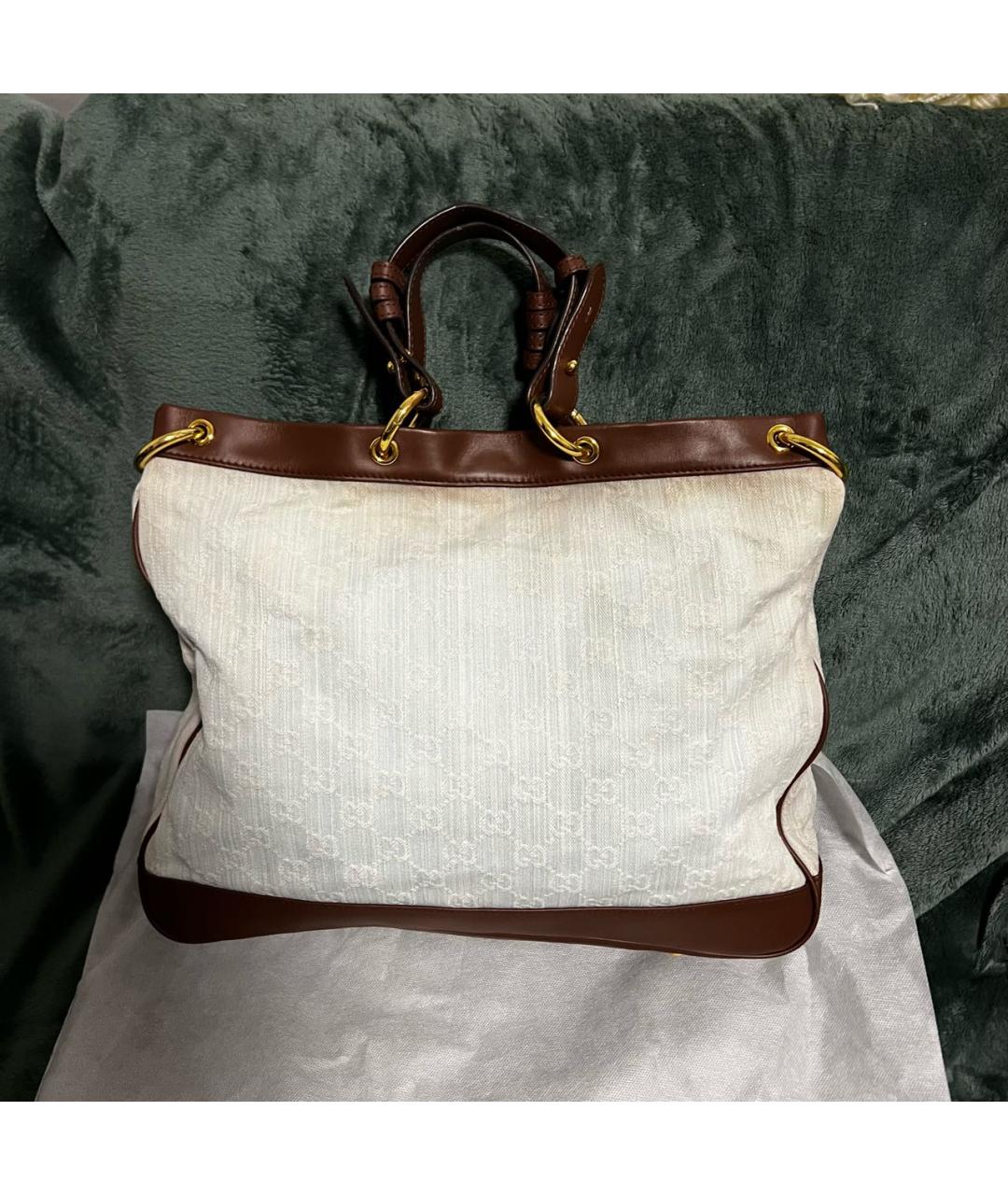 GUCCI Голубая кожаная сумка тоут, фото 3