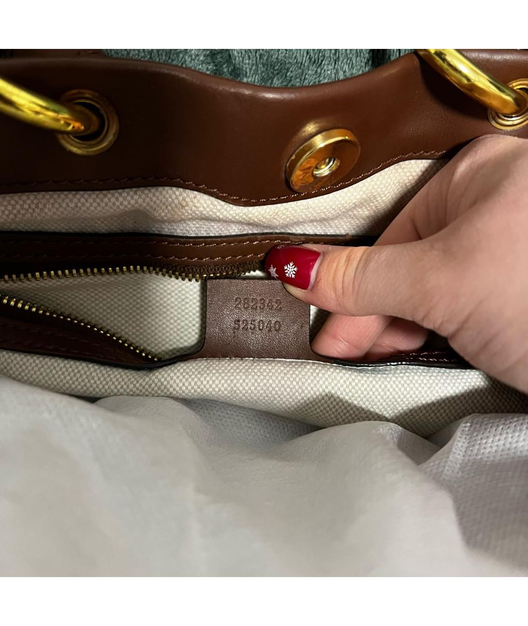 GUCCI Голубая кожаная сумка тоут, фото 8