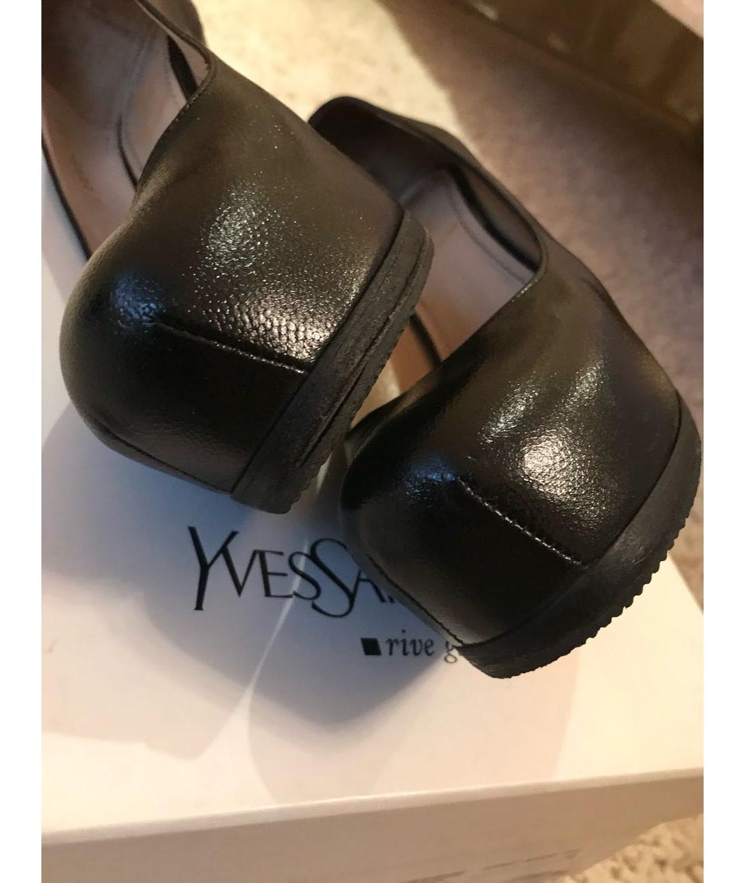 SAINT LAURENT Черные кожаные туфли, фото 3