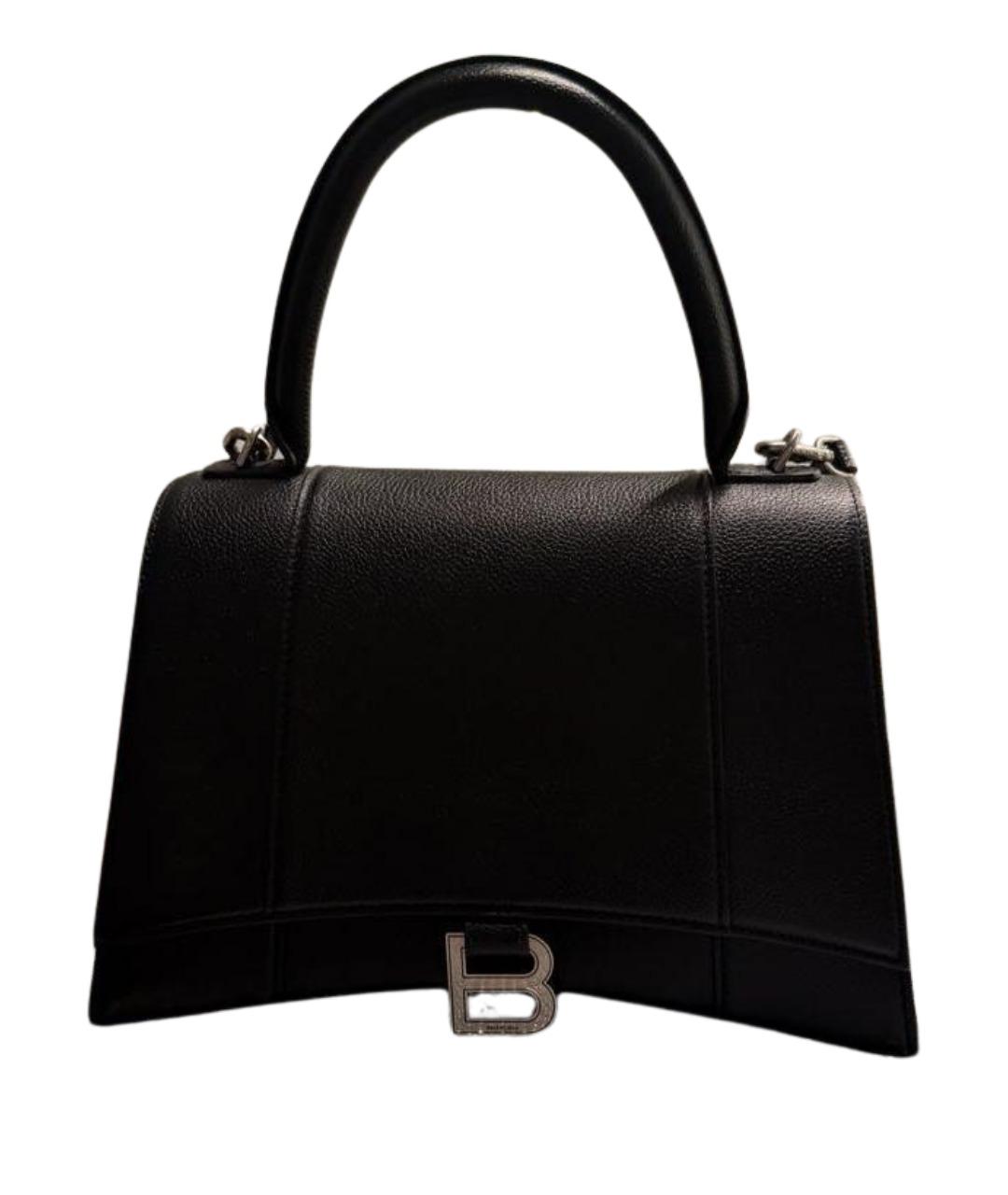 BALENCIAGA Черная кожаная сумка с короткими ручками, фото 1