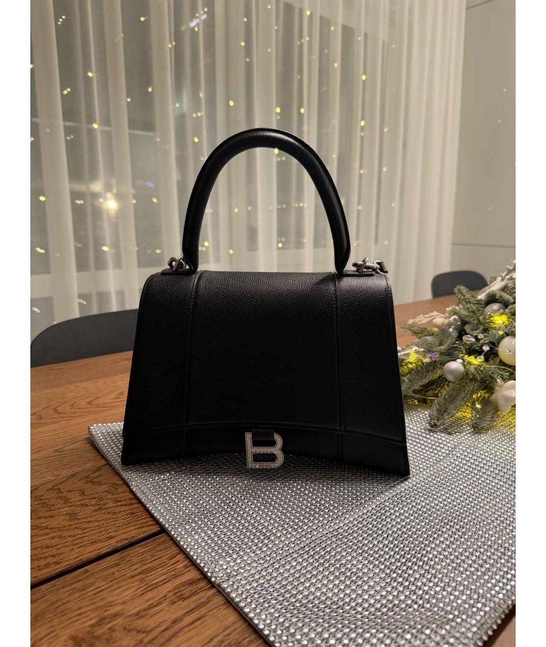 BALENCIAGA Черная кожаная сумка с короткими ручками, фото 9