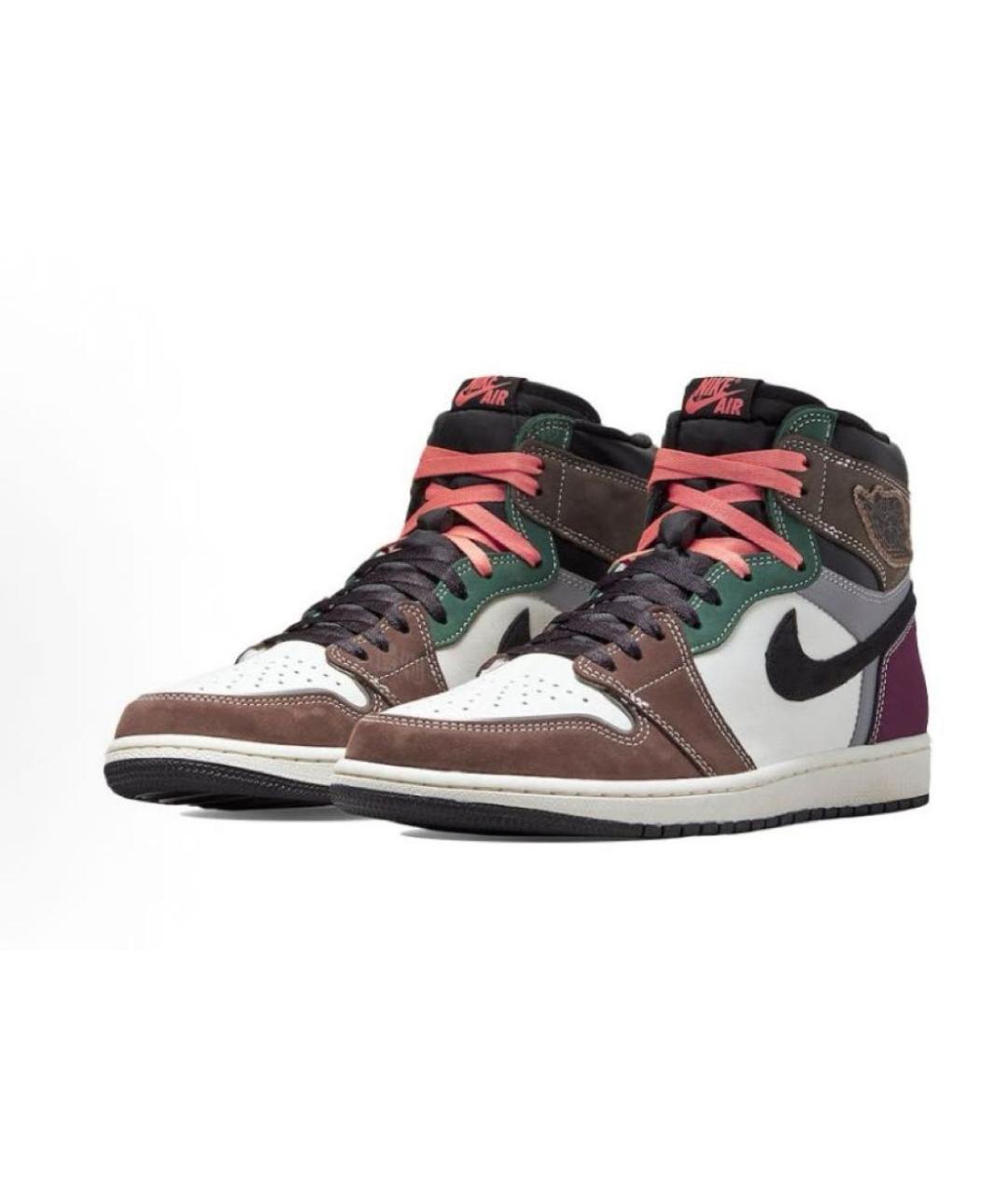 JORDAN Коричневые высокие кроссовки / кеды, фото 2