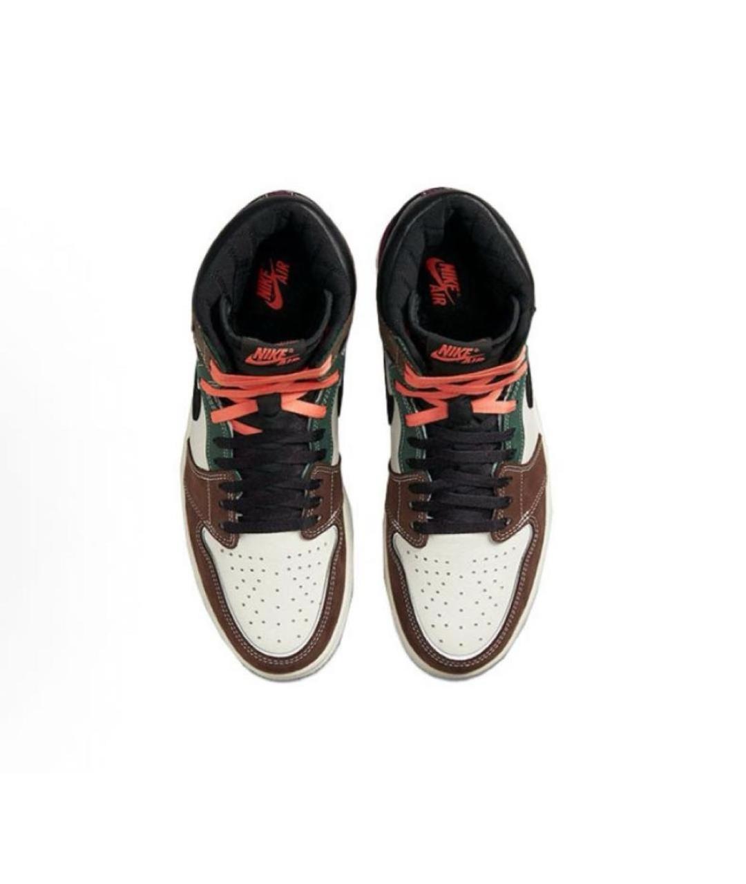 JORDAN Коричневые высокие кроссовки / кеды, фото 3