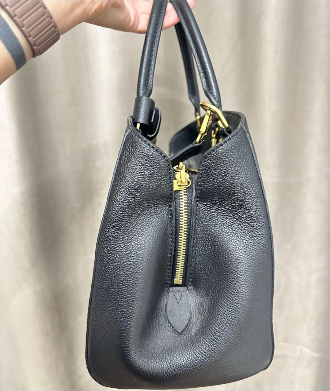 LOUIS VUITTON Черная кожаная сумка тоут, фото 2