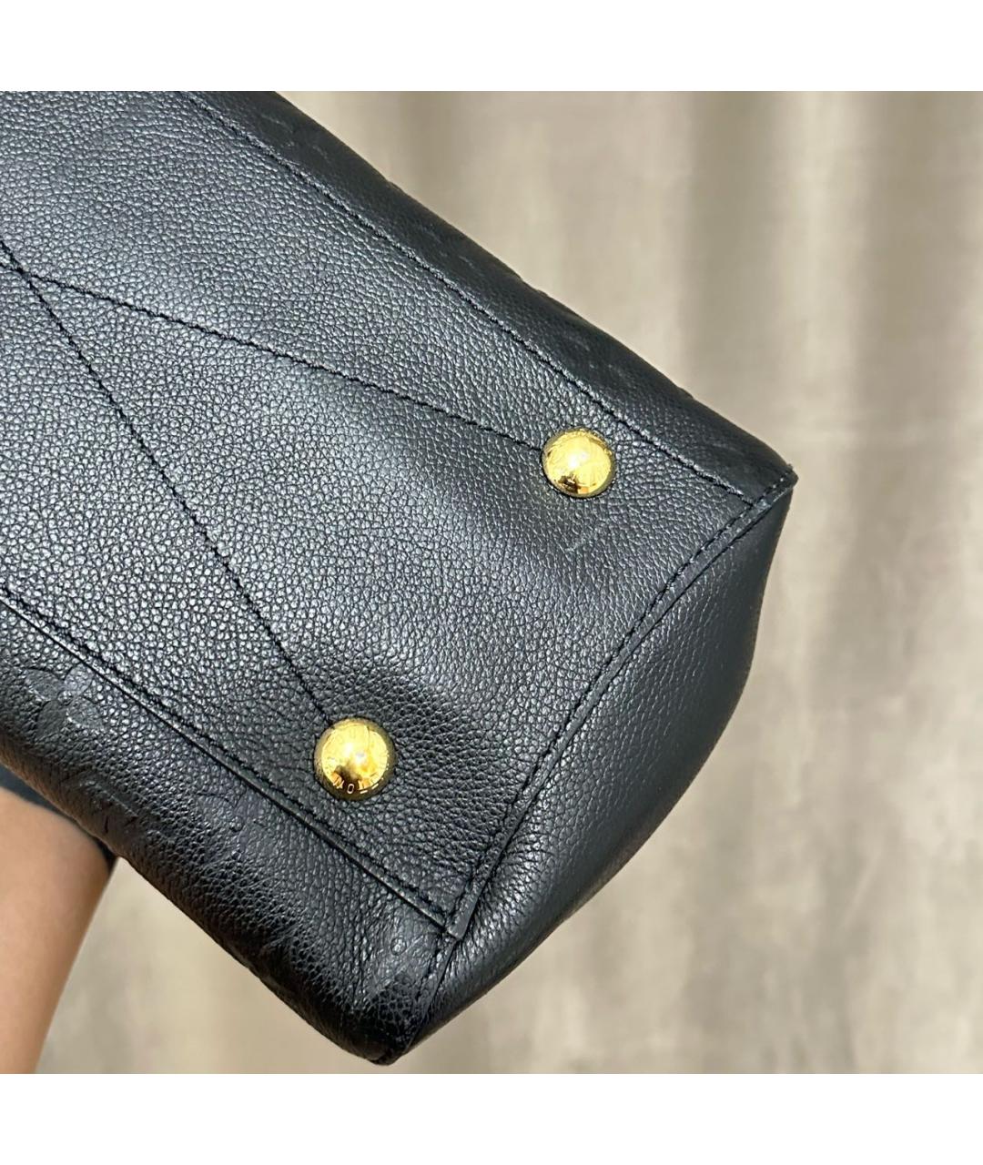 LOUIS VUITTON Черная кожаная сумка тоут, фото 5