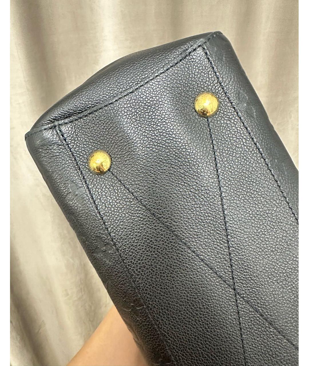 LOUIS VUITTON Черная кожаная сумка тоут, фото 4