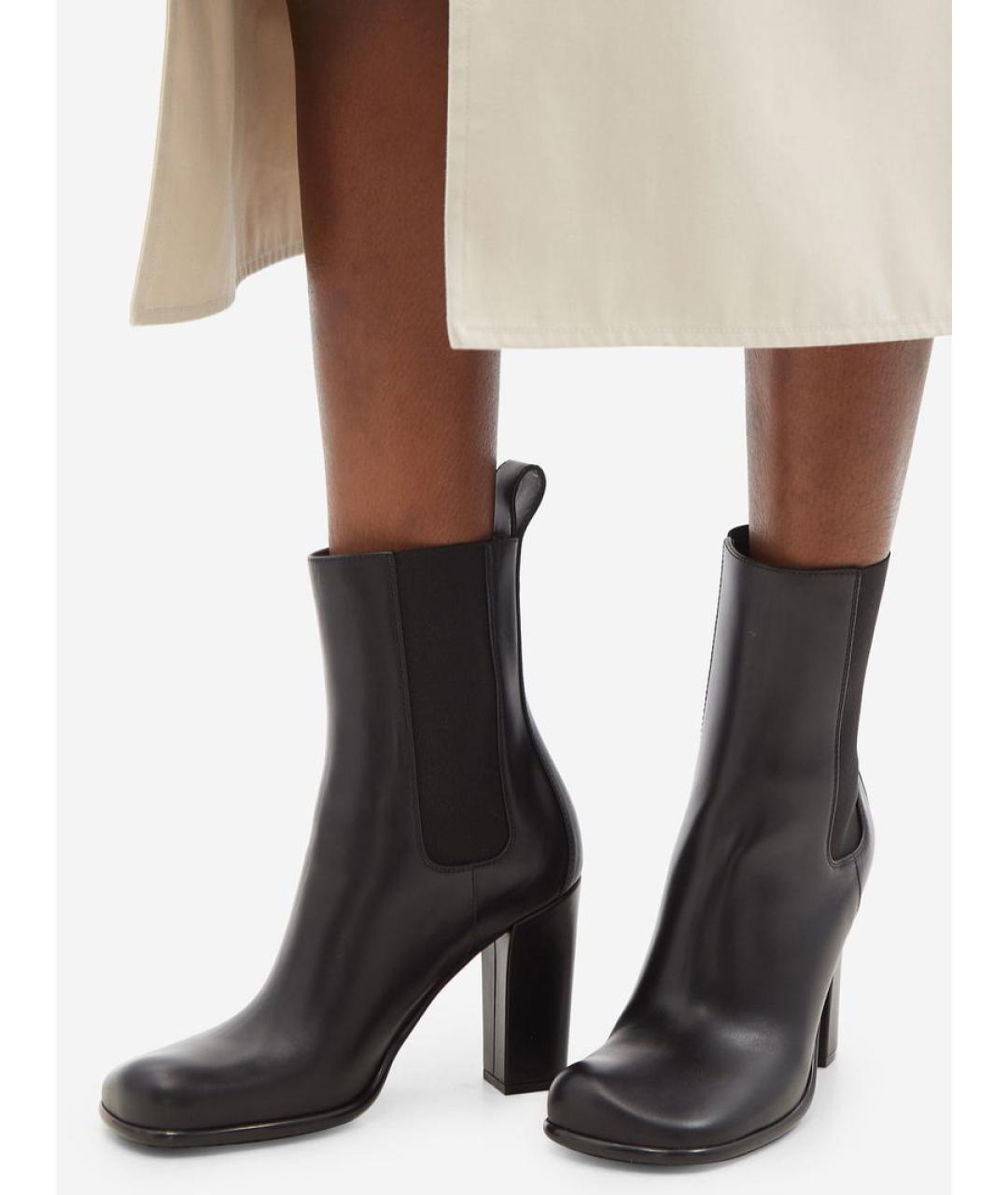 BOTTEGA VENETA Черные кожаные ботильоны, фото 2