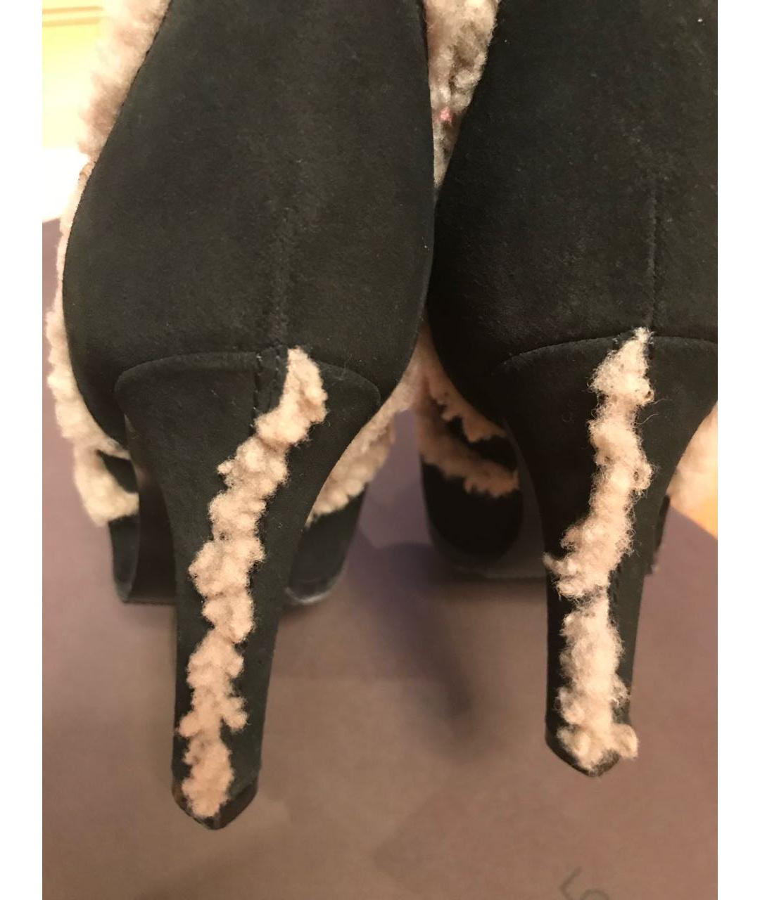 LOUIS VUITTON Темно-синие замшевые сапоги, фото 5