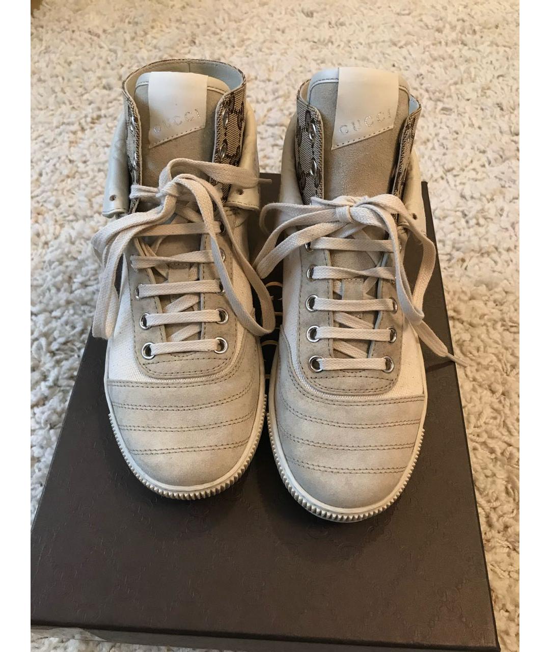 GUCCI Бежевые замшевые кеды, фото 2