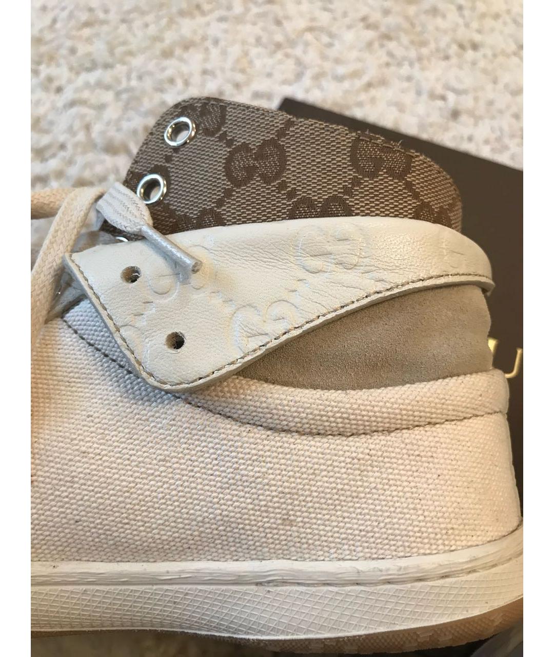 GUCCI Бежевые замшевые кеды, фото 6