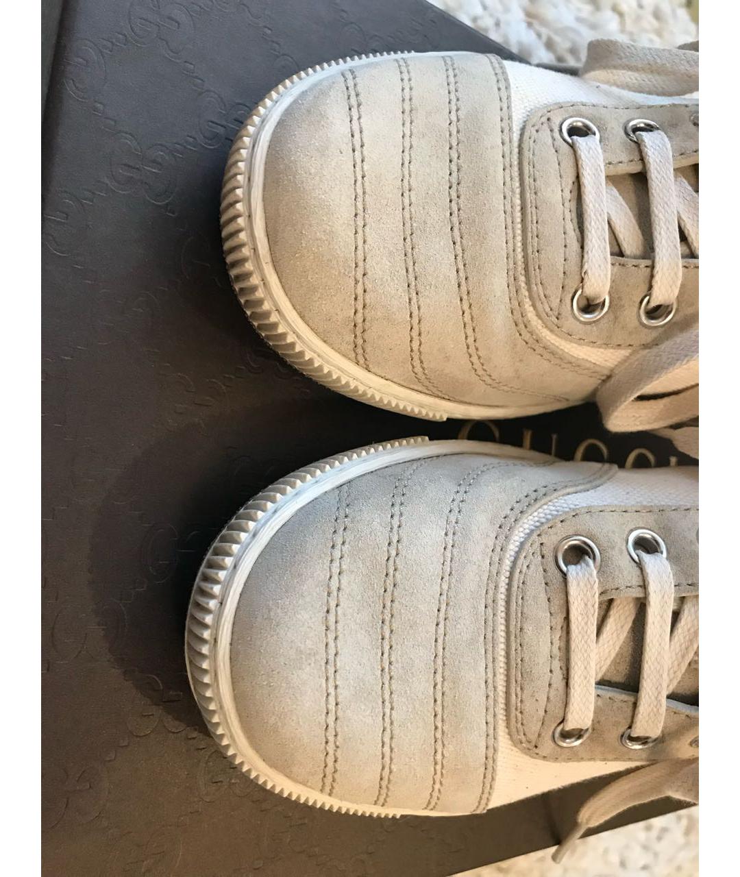 GUCCI Бежевые замшевые кеды, фото 5