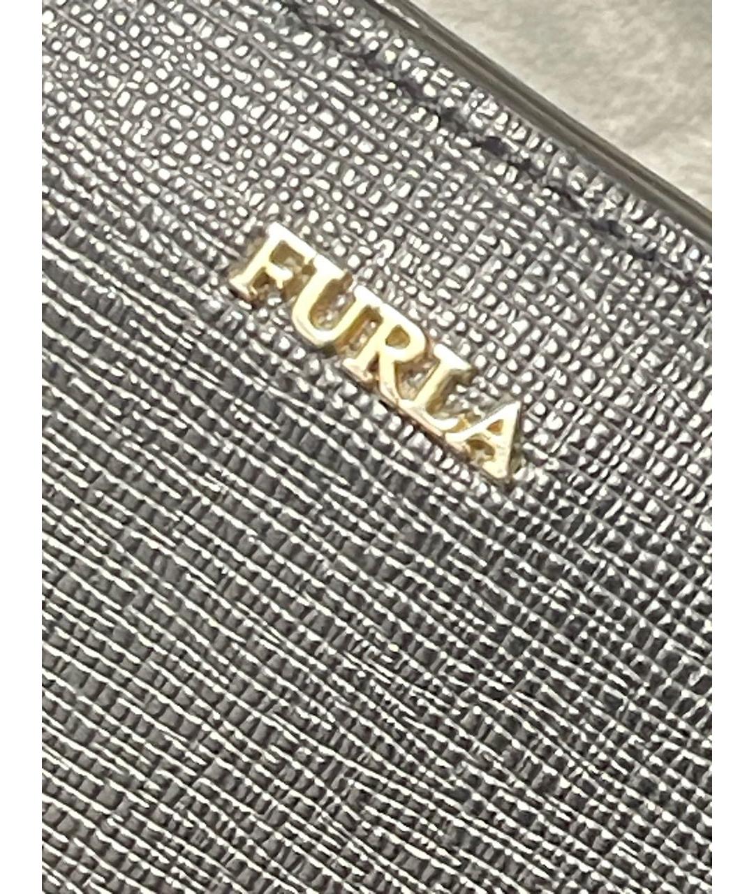 FURLA Черный кожаный кошелек, фото 5