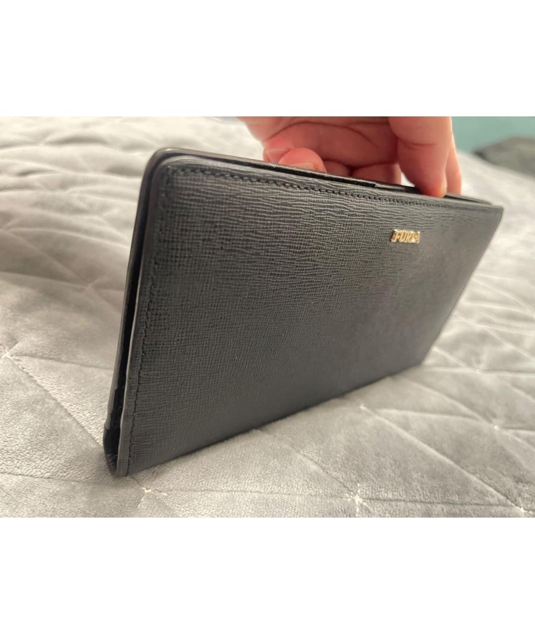 FURLA Черный кожаный кошелек, фото 2