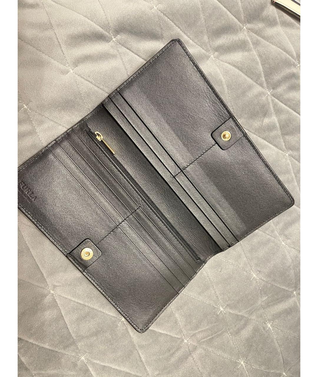 FURLA Черный кожаный кошелек, фото 4