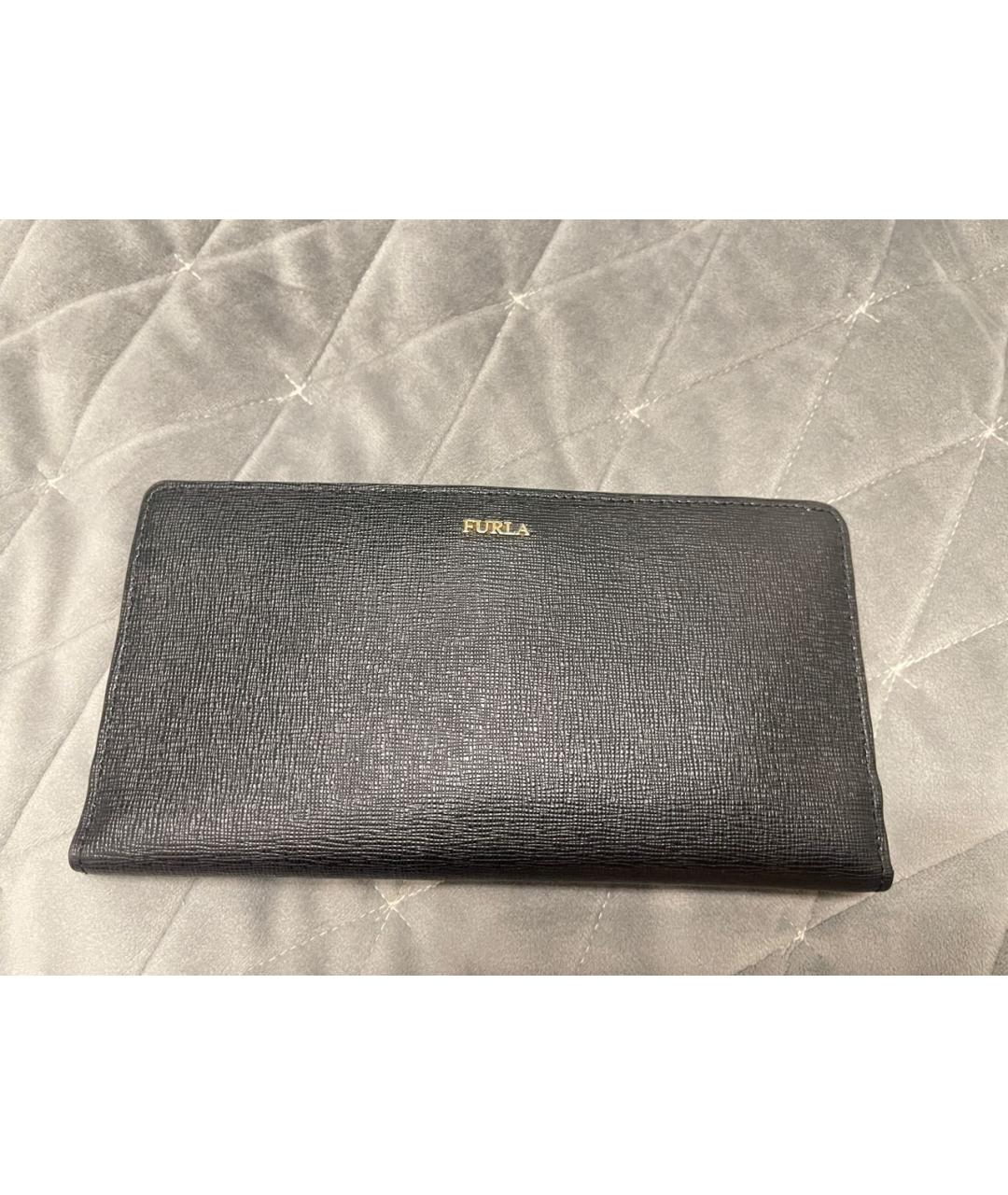 FURLA Черный кожаный кошелек, фото 9