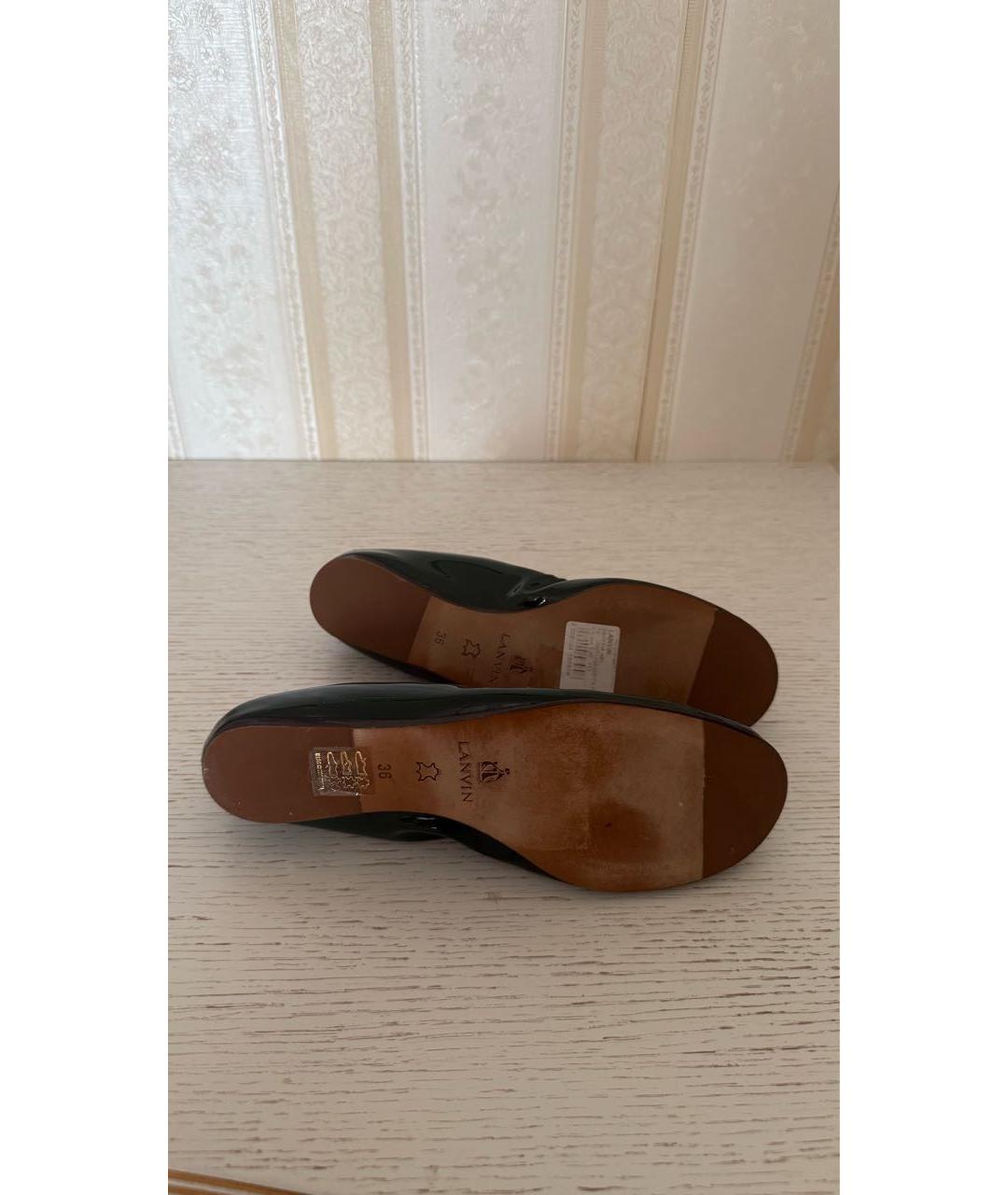 LANVIN Зеленые балетки из лакированной кожи, фото 4