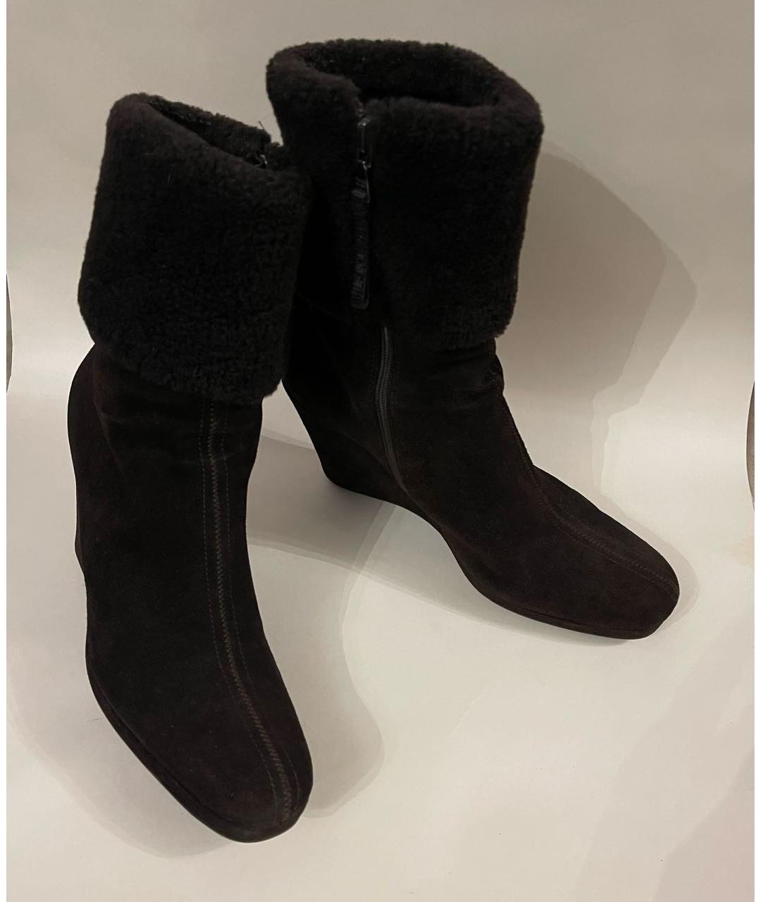 PRADA Коричневые замшевые полусапоги, фото 3